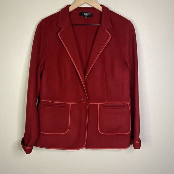 Talbots Jackets & Blazers - Talbots Classic Wool Blazer Red Sz 14P The‎ Grace Fit Corporate Office Business